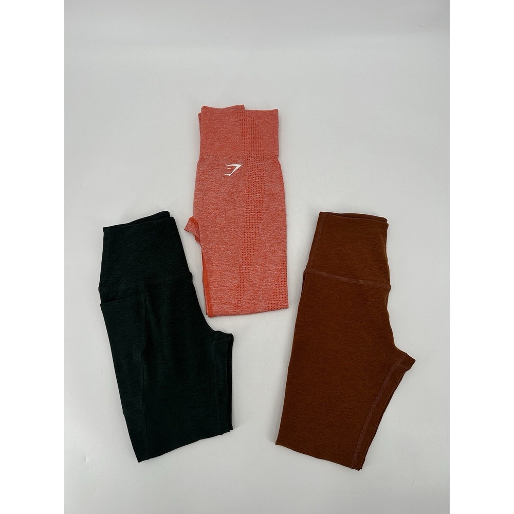 LOT OF 3 BEYOND YOGA (2) & GYM SHARK (1) LEGGINGS WOMEN'S SIZE XS MULTICOLOR